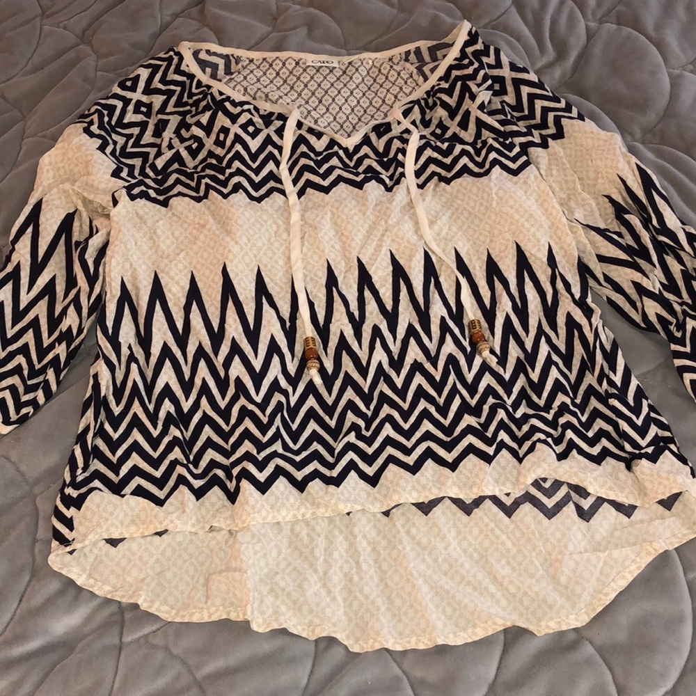 Cato high low peasant tunic top large